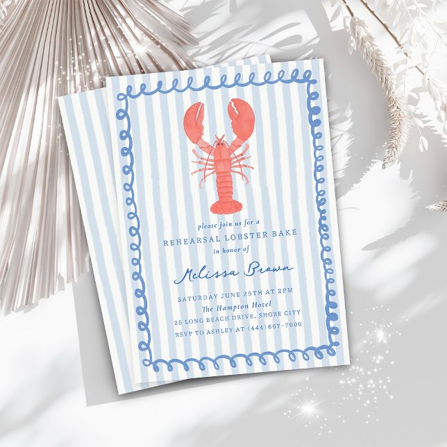 Dîner de répétition de homard nautique Invitation (Créateur téléchargé)