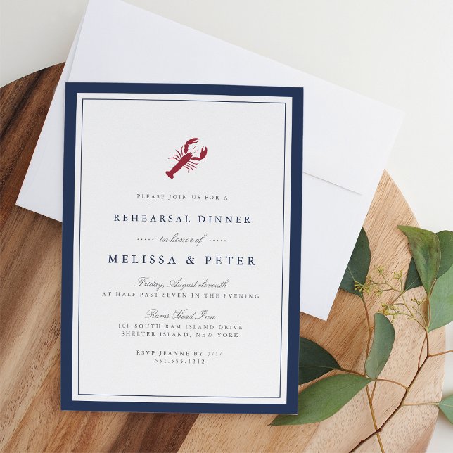 Dîner de répétition de homard nautique Invitation (Créateur téléchargé)