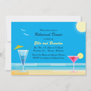 Dîner de répétition de plage tropicale Invitation