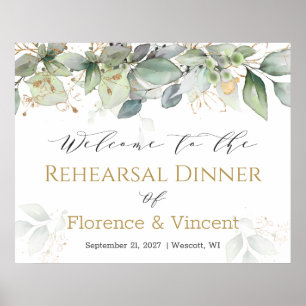 Dîner de répétition de verdure Affiche de bienvenu