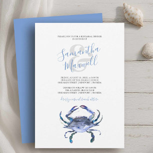 Dîner de répétition d'été Invitations Crabe bleu