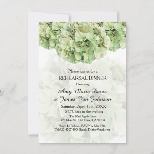 Dîner de répétition d'hydrangea vert invitation hy
