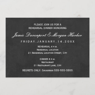 Dîner de répétition élégant Invitation noir noir b