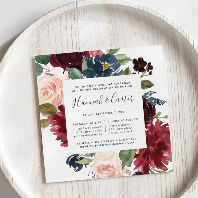 Dîner de répétition en fleur radiante Invitation (Créateur téléchargé)