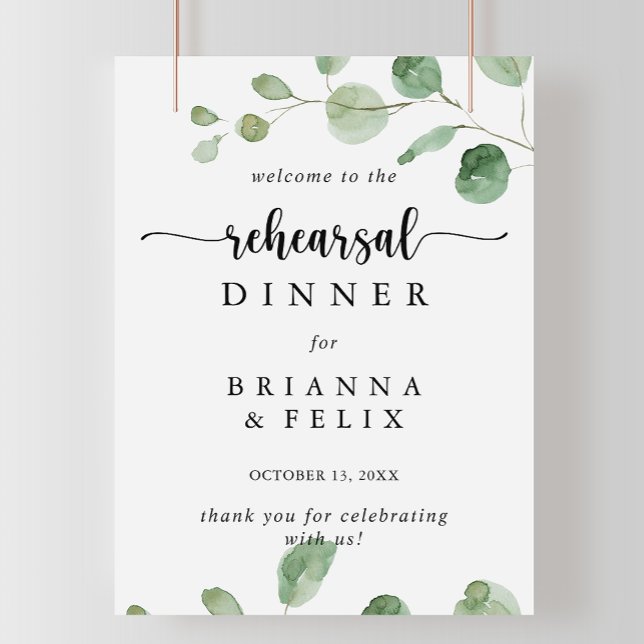 Dîner de répétition Eucalyptus Affiche de bienvenu (Créateur téléchargé)