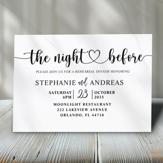 Dîner de répétition Faire-part de mariage noir et  (Créateur téléchargé)