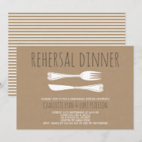 Dîner de répétition Faux Kraft Invitation
