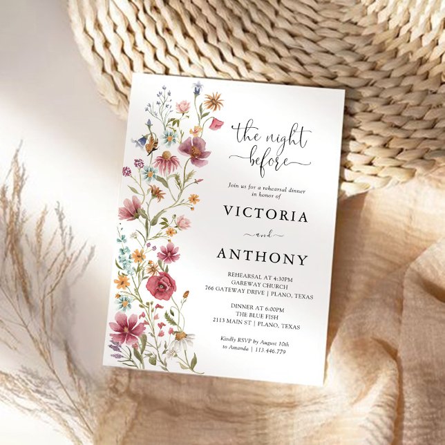 Dîner de répétition fleur sauvage Invitation (Créateur téléchargé)
