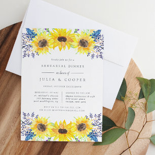 Dîner de répétition Fleurs Invitation