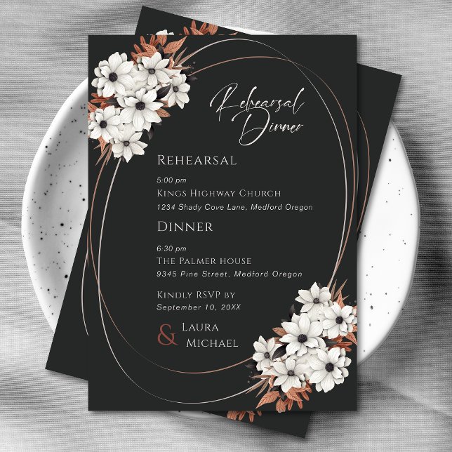 Dîner de répétition florale élégant Invitation (Créateur téléchargé)
