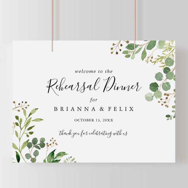Dîner de répétition florale Eucalyptus Affiche de  (Créateur téléchargé)