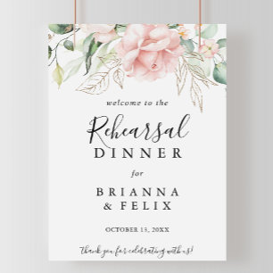 Dîner de répétition Gold Green Foliage Affiche de