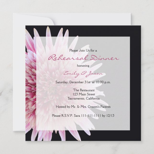 Dîner de répétition Invitation (Devant)