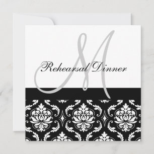 Dîner de répétition Invitation Monogrammes Noms Da
