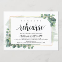 Dîner de répétition Mariage Eucalyptus Invitation