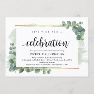 Dîner de répétition Mariage Eucalyptus Invitation