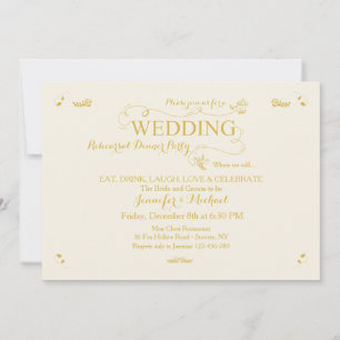 Dîner de répétition mariage Invitation de fête Cr/