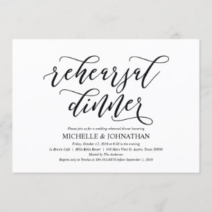 Dîner de répétition Mariage rustique Invitations