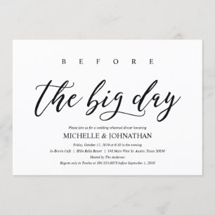 Dîner de répétition Mariage rustique Invitations