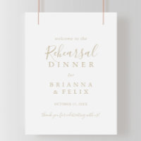 Dîner de répétition minimaliste d'or Affiche de bi