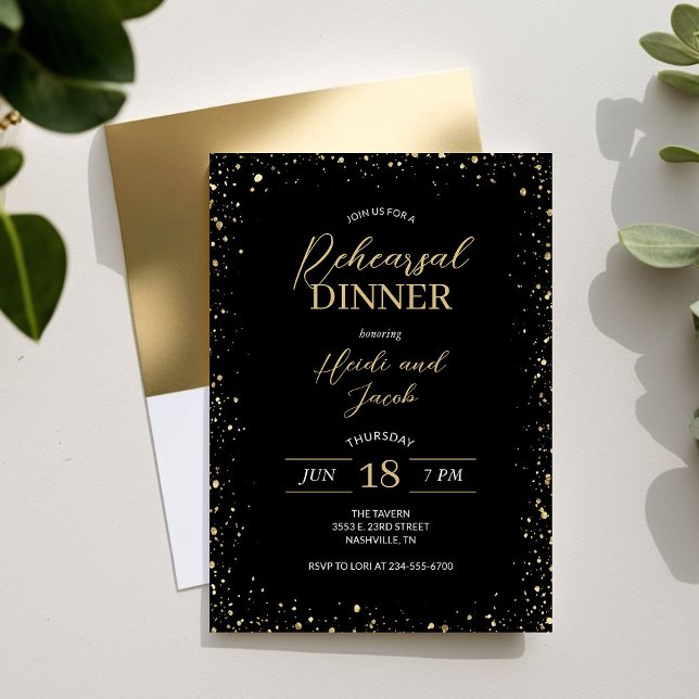 Dîner de répétition moderne Glitz Invitation (Créateur téléchargé)