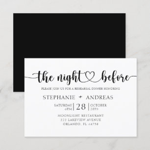 Dîner de répétition noir et blanc Faire-part de ma