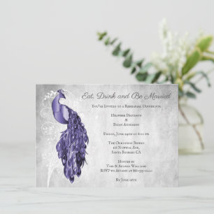 Dîner de répétition Purple Peacock Invitation