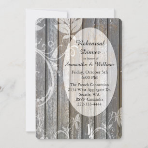 Dîner de répétition Rustic Wood Mariage Invitation