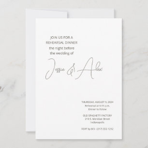 Dîner de répétition simple Invitation