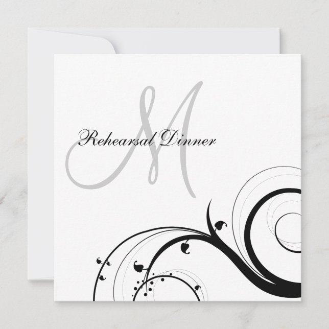 Dîner de répétition Swirl de luxe Invitations (Devant)