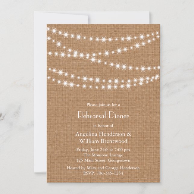 Dîner de répétition Twinkle Lights Invitation sur  (Devant)