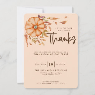 Dîner de Thanksgiving Invitation Boho Coffee Theme
