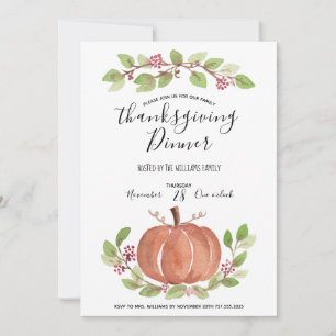 Dîner de Thanksgiving Invitation - Chic et rustiqu