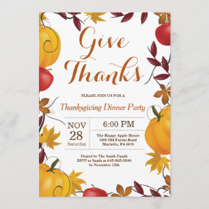 Dîner de Thanksgiving Invitation d'automne