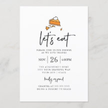 Dîner de Thanksgiving moderne Invitation