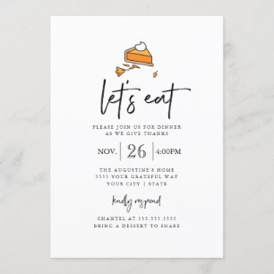 Dîner de Thanksgiving moderne Invitation