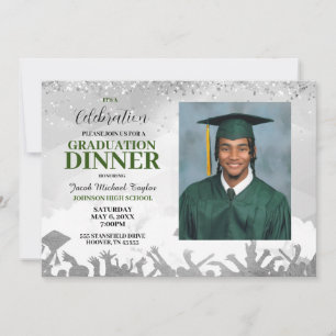 Dîner d'études en photo verte Invitation