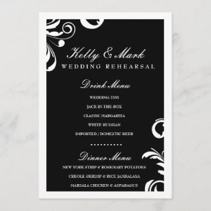 dîner du remous 311-Swanky/noir menu de boissons