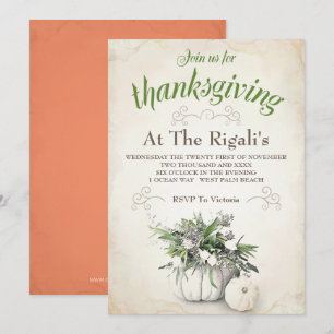 Dîner familial Thanksgiving Invitation