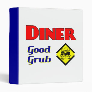 Diner Good Grub Hamburger Restaurant Art Binder