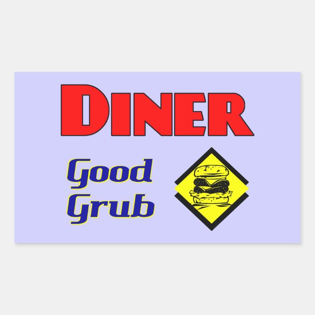 Diner Good Grub Hamburger Restaurant Art Sticker (Front)