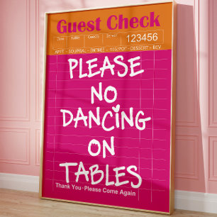 Diner Guest Check Funny Kitchen Decor Wall Art 