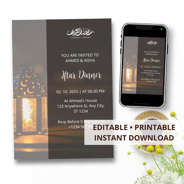 Dîner Iftar invitation mosquée ramadan (Créateur téléchargé)