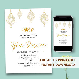 Dîner Iftar invitation ramadan avec lentern