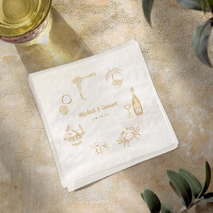 Dîner Italien Élégant Or de Mariage