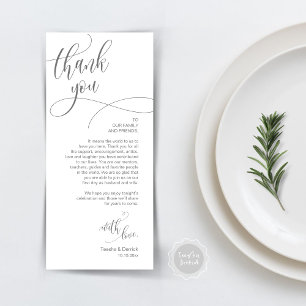 Dîner Lieu Cadre Merci, Carte Script moderne