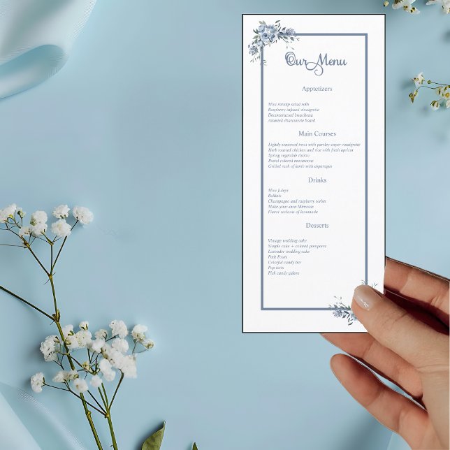Dîner Mariage bleu bleu foncé moderne Menu (Créateur téléchargé)
