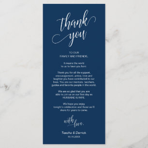 Dîner Mariage, Cadre Remerciements Cartes