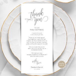 Dîner mariage, Cadre Remerciements Cartes