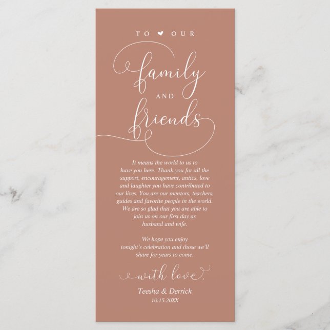 Dîner mariage, Carte de remerciements Cadre (Devant)